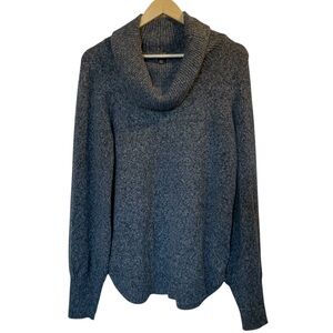 TAHARI Charcoal Gray/White Cowl Neck Pullover Sweater - Size Medium